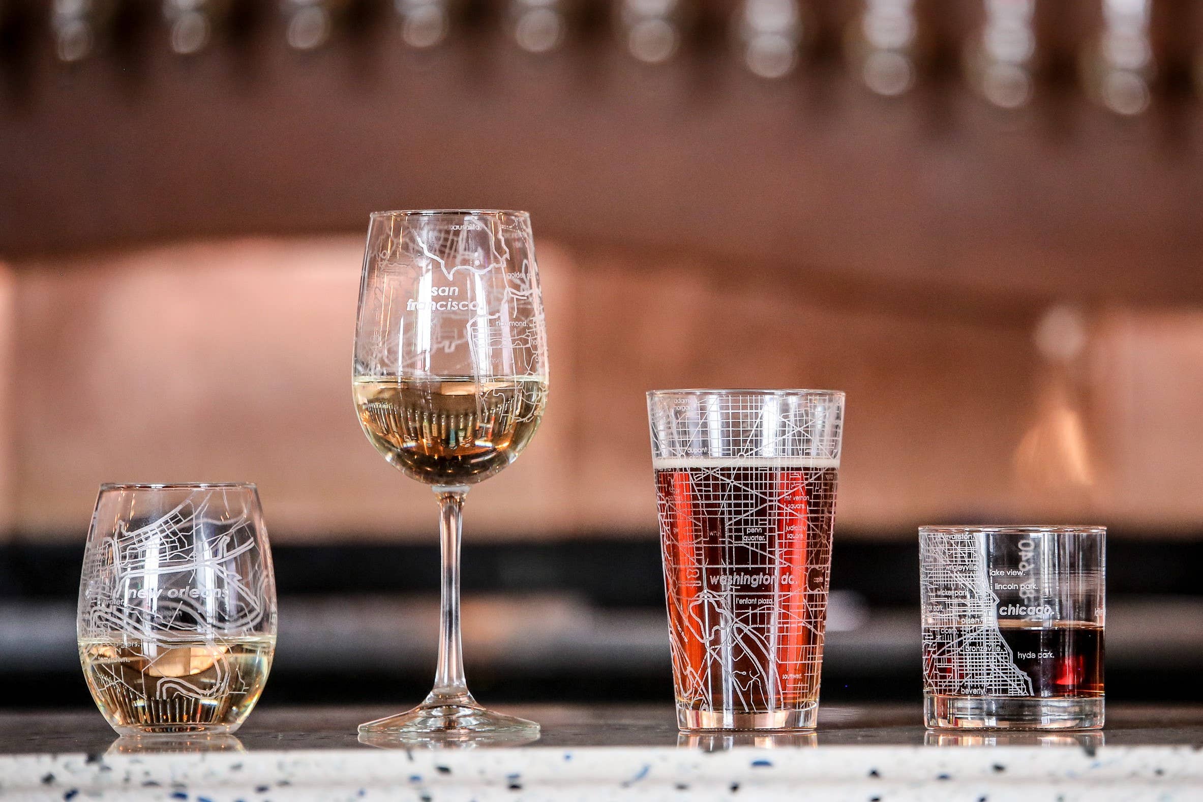 Tuscaloosa AL Map Rocks Whiskey Glass