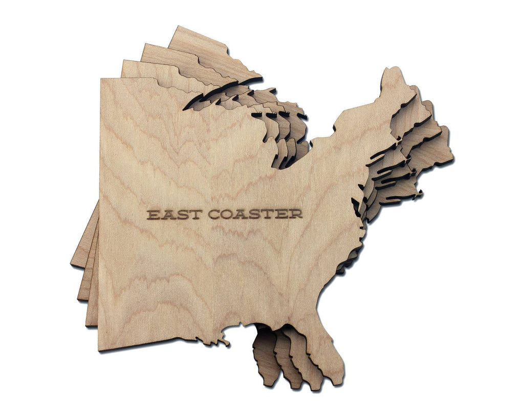 East & West Wood Coaster- East Coast and West Coast