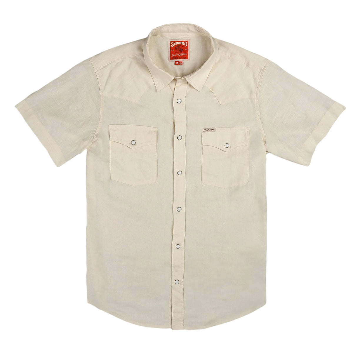 The Wyatt Pearl Snap Short Sleeve Shirt - Antique White