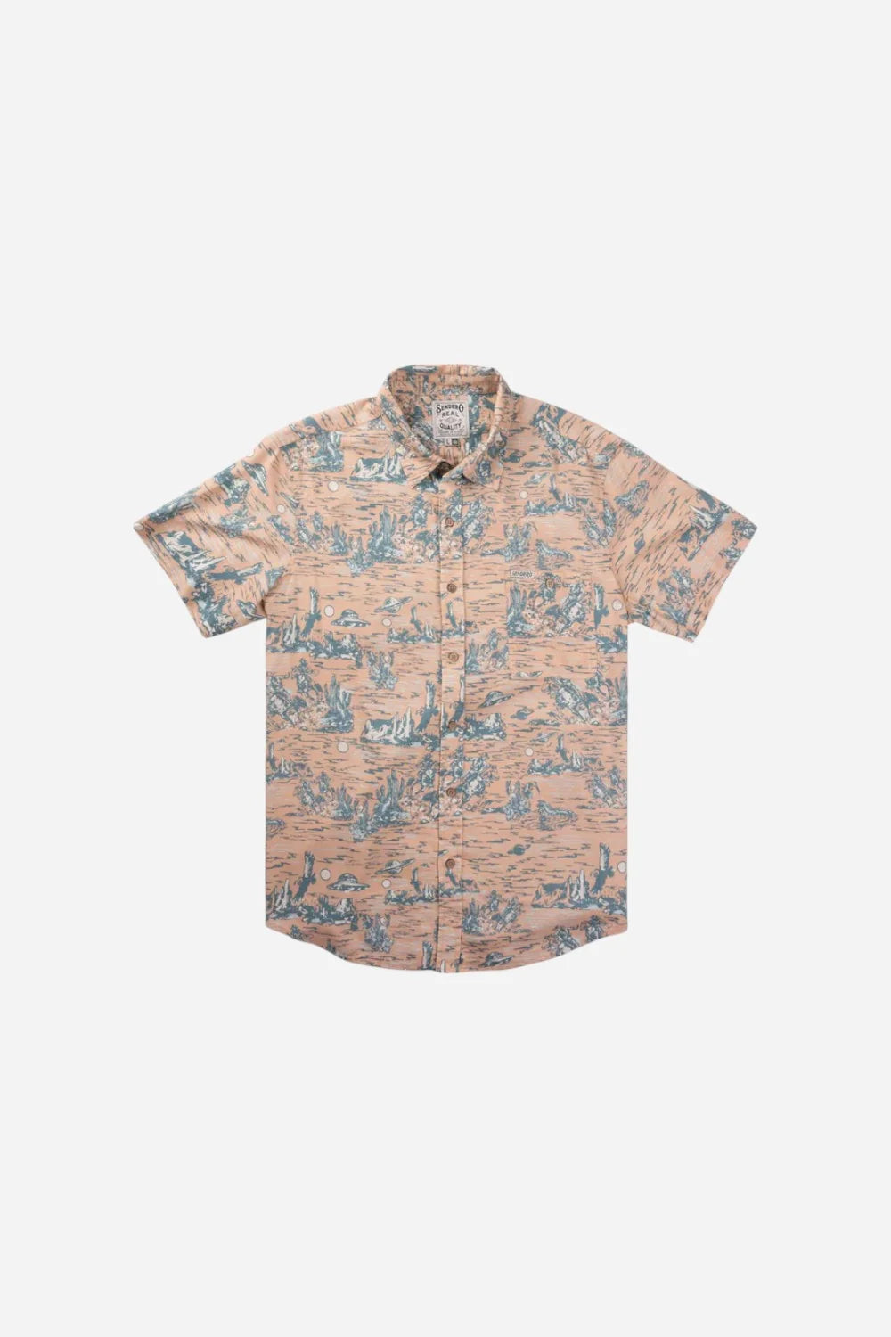 City Slicker Button Up Short Sleeve - Desert Abduction - Coral