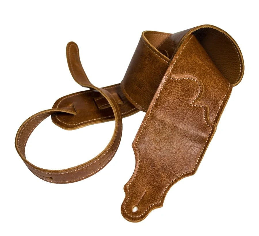 Jackson Hole Aged Leather Guitar Strap Cognac