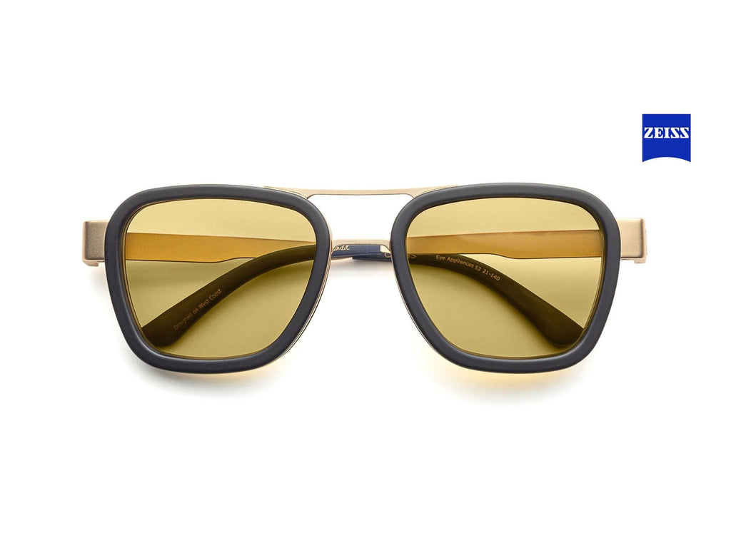 Caddis Bandit Sunglasses - Matte Gold - Matte Black - Zeiss Lightpro Amber