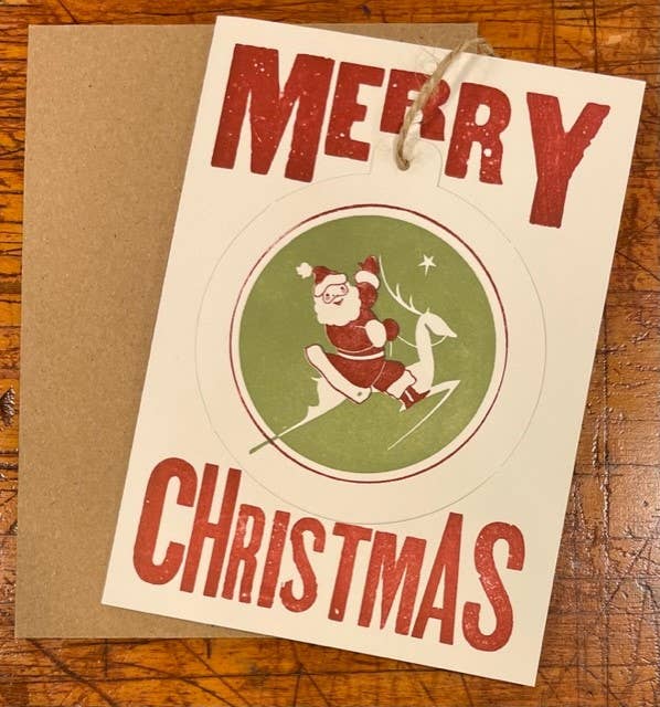 Santa Ornament Die Cut Card