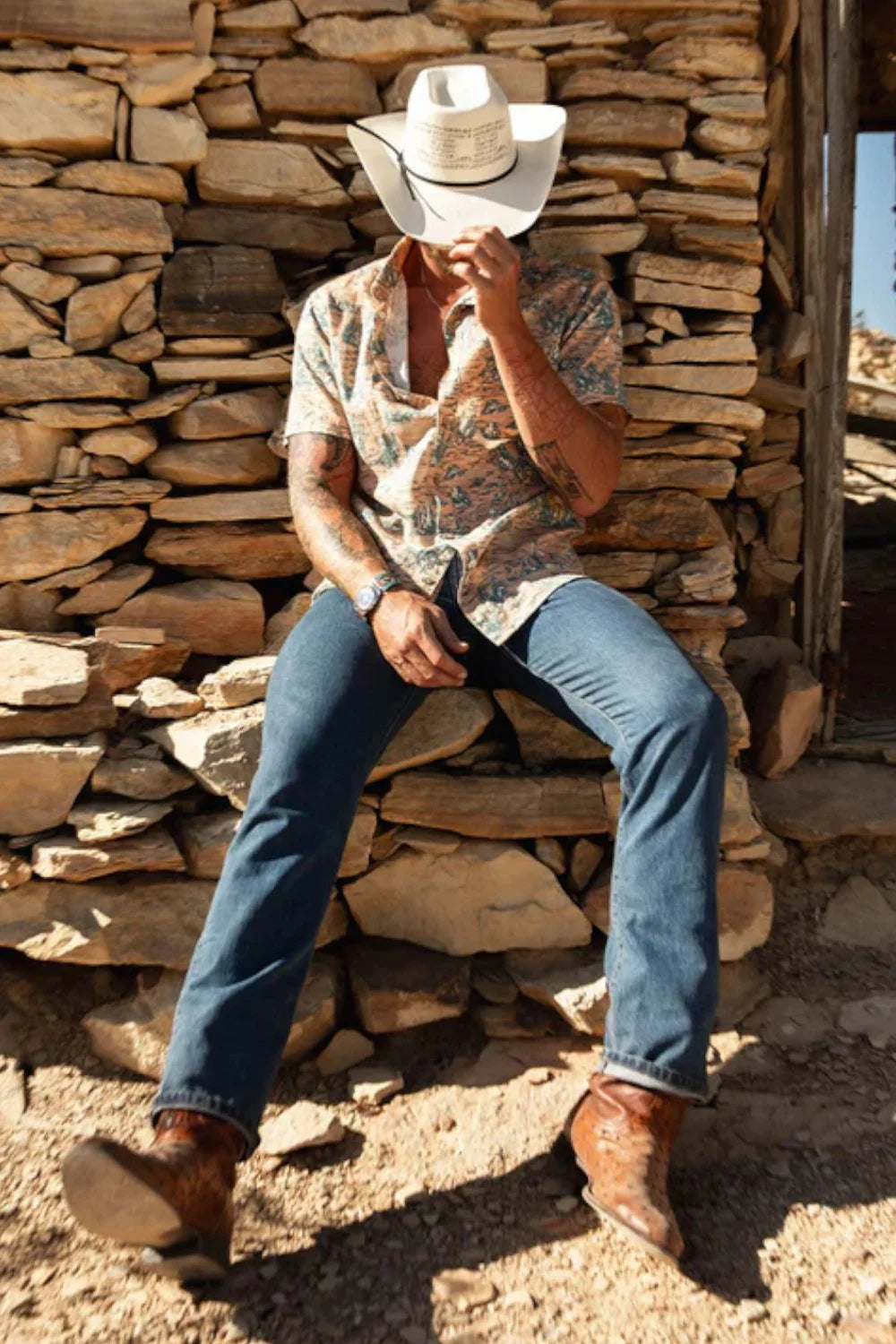 City Slicker Button Up Short Sleeve - Desert Abduction - Coral