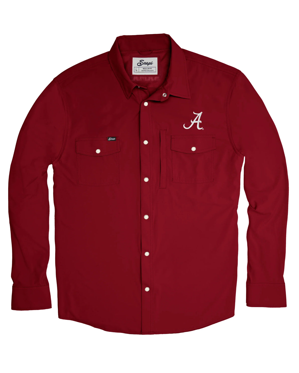 Alabama Tailgater Pearl Snap Button Down Long Sleeve Shirt in Red