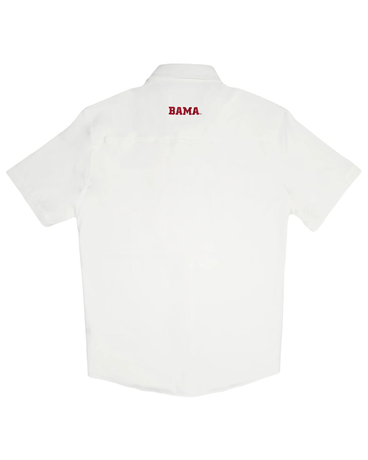Alabama Tailgater Pearl Snap Button Down Short Sleeve Shirt in White