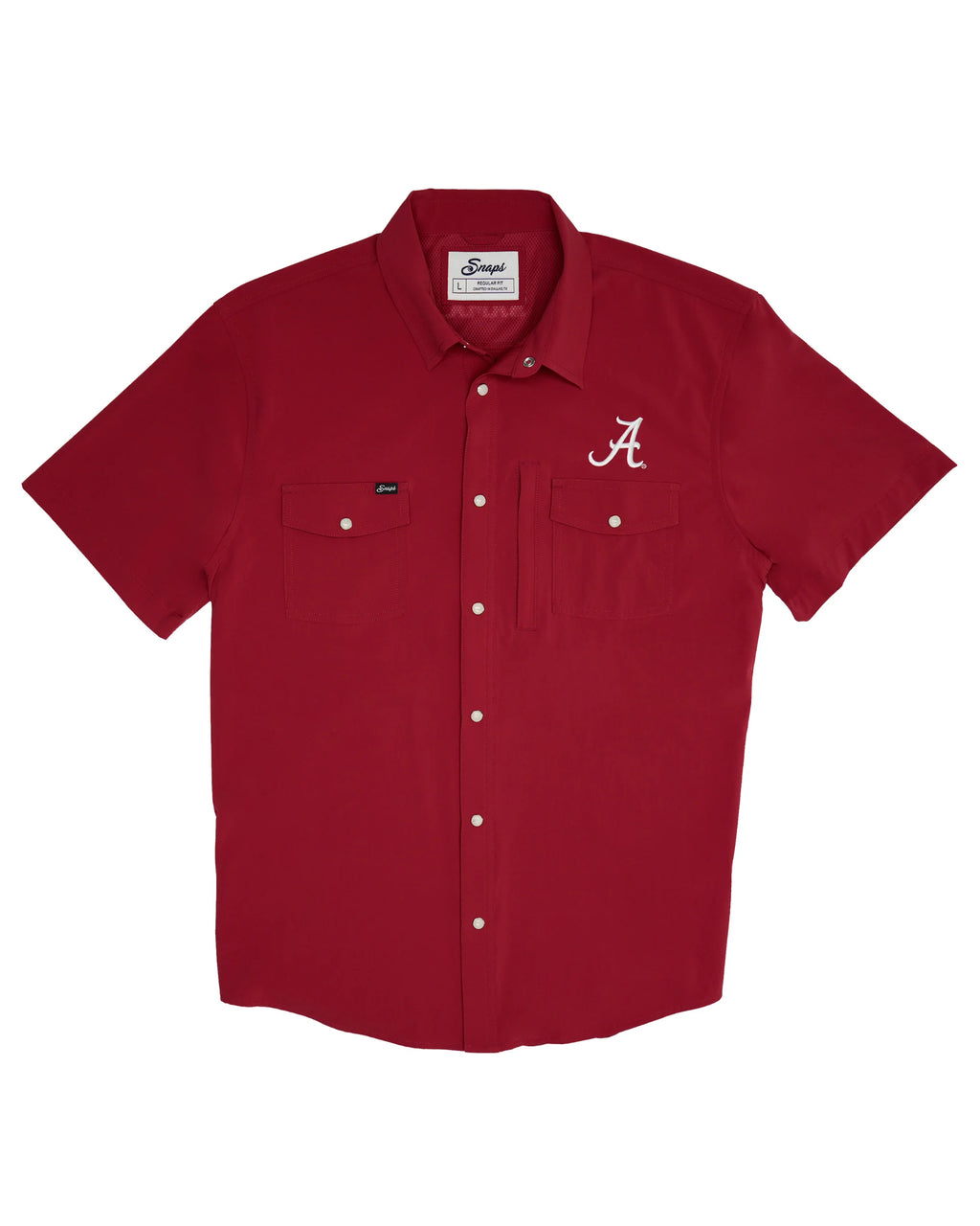 Alabama Tailgater Pearl Snap Button Down Short Sleeve Shirt in Red