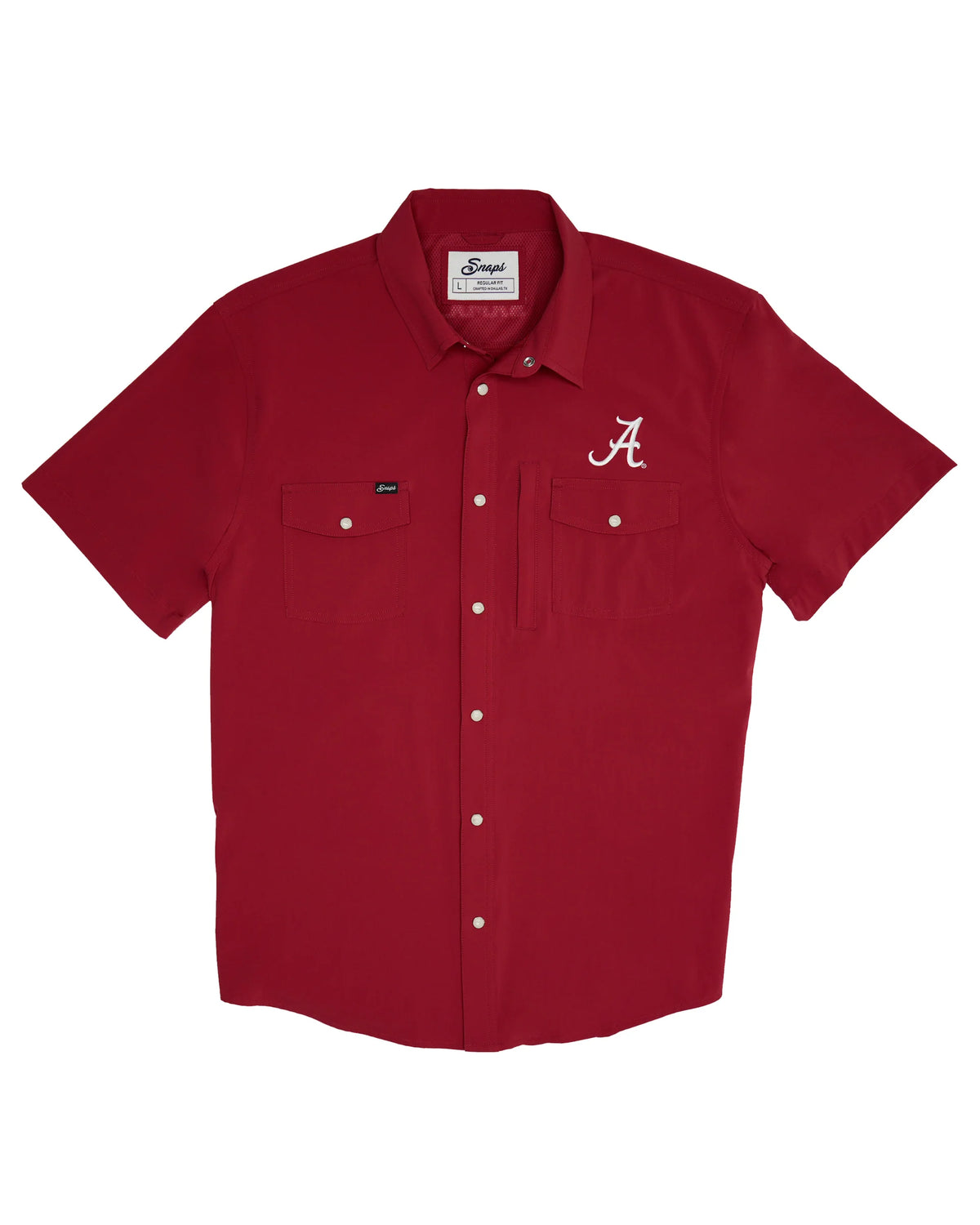 Alabama Tailgater Pearl Snap Button Down Short Sleeve Shirt in Red