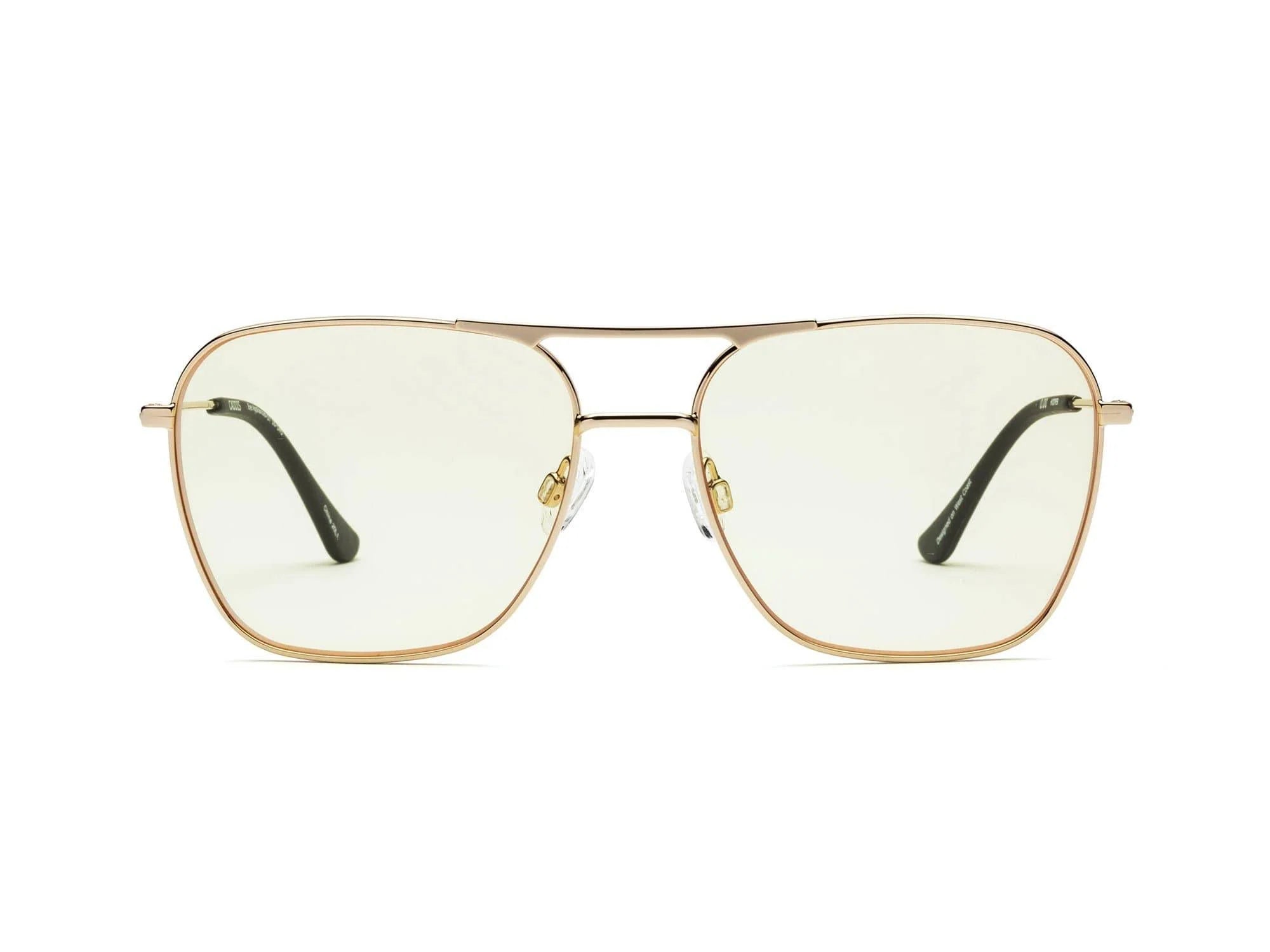 Caddis Hooper Reading Glasses Polished Gold Yellow