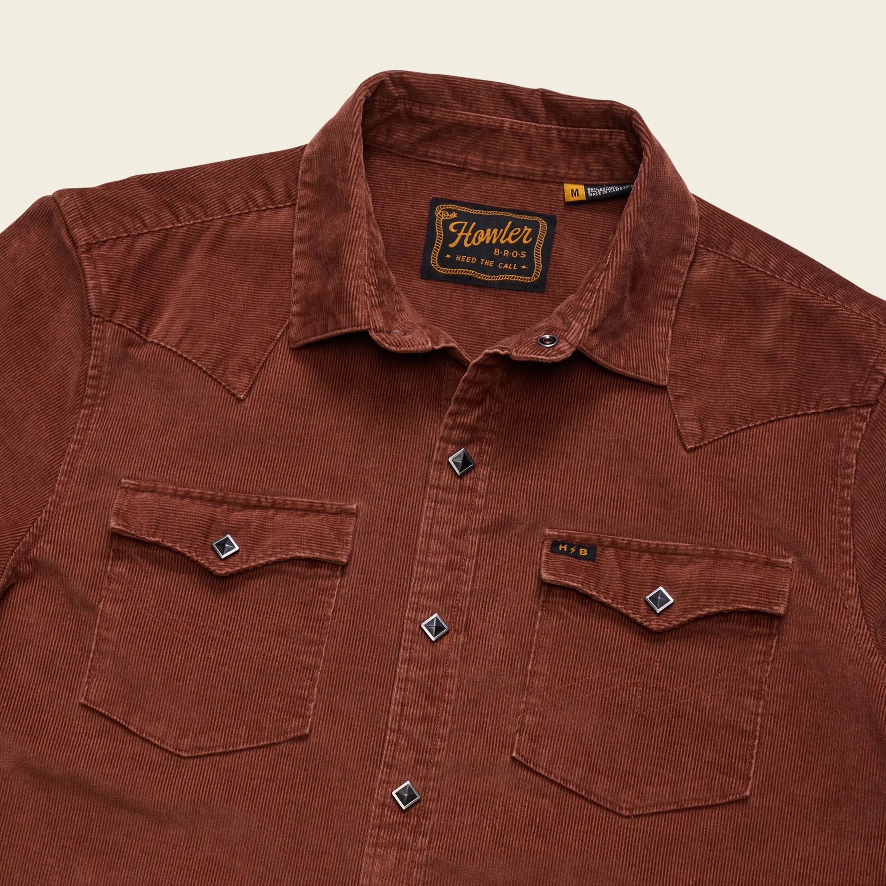 Banning Corduroy Snapshirt - Mink Brown