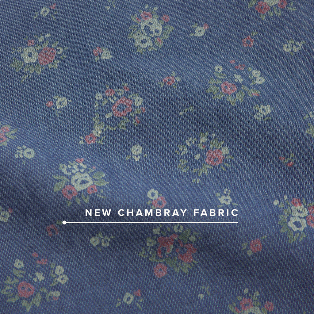 H Bar B Snapshirt : Bouquets - Washed Indigo