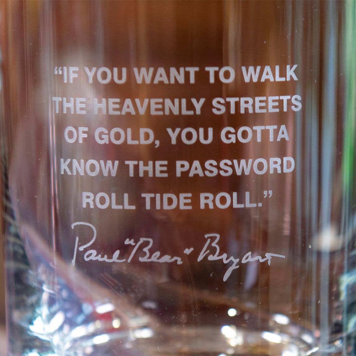 Bear Bryant Quote Glass (Streets of Gold)