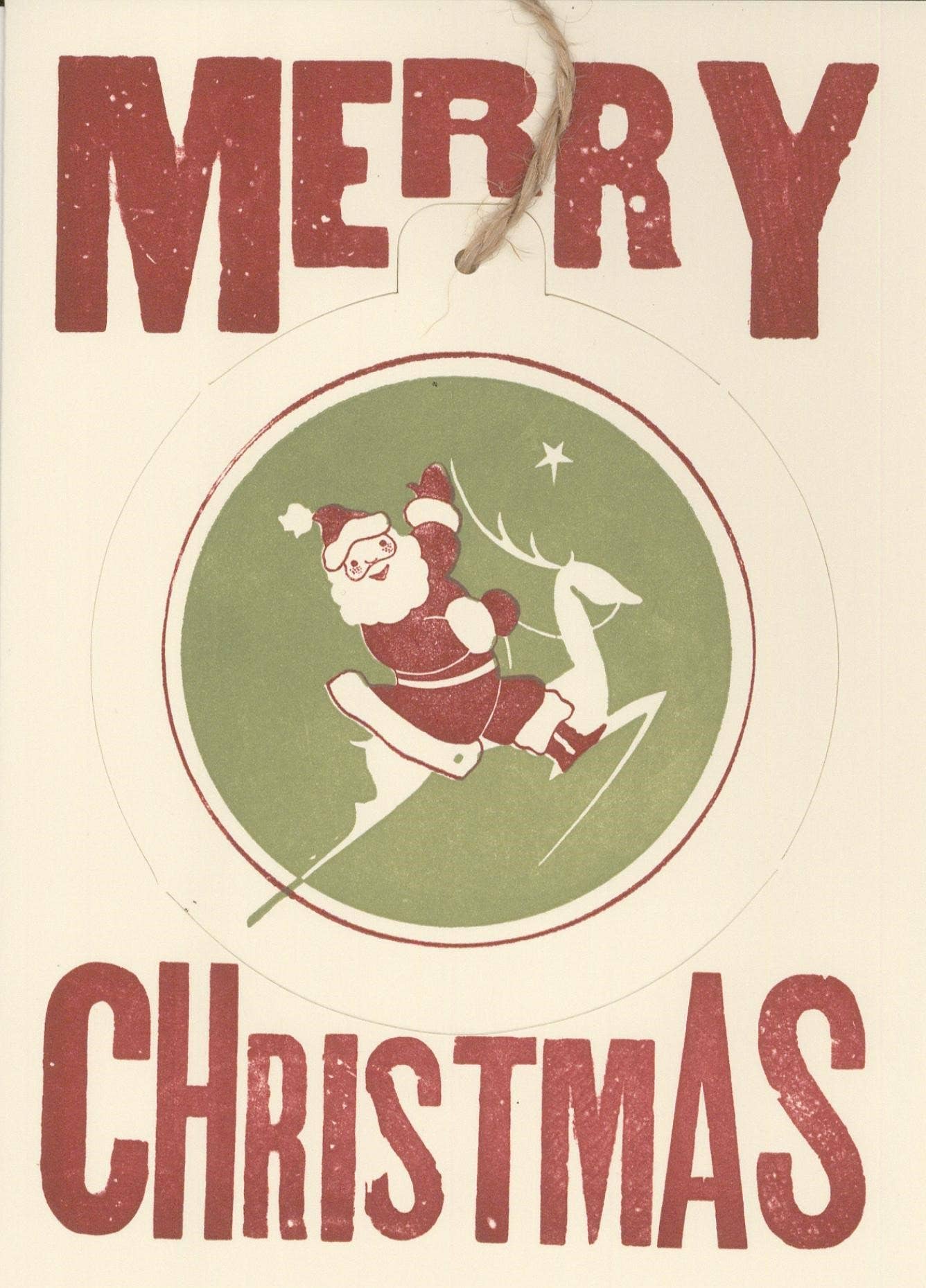 Santa Ornament Die Cut Card