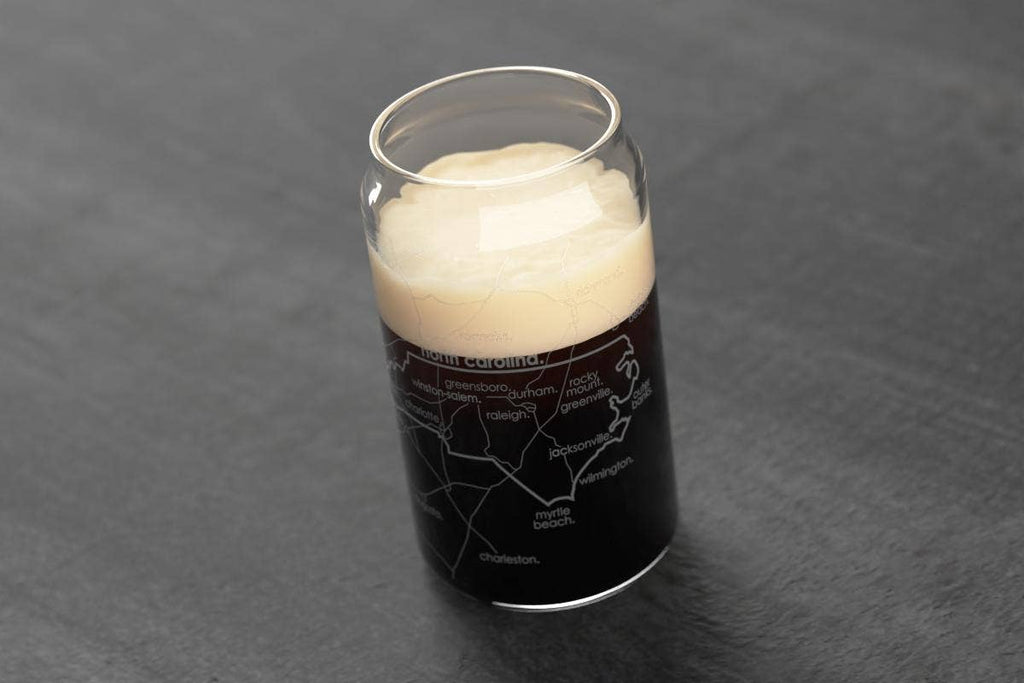 State Maps - Etched Glass Beer / Soda Can Tumbler - 16 oz