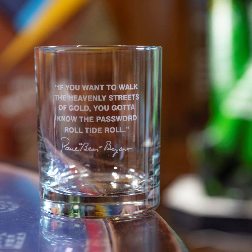 Bear Bryant Quote Glass (Streets of Gold)