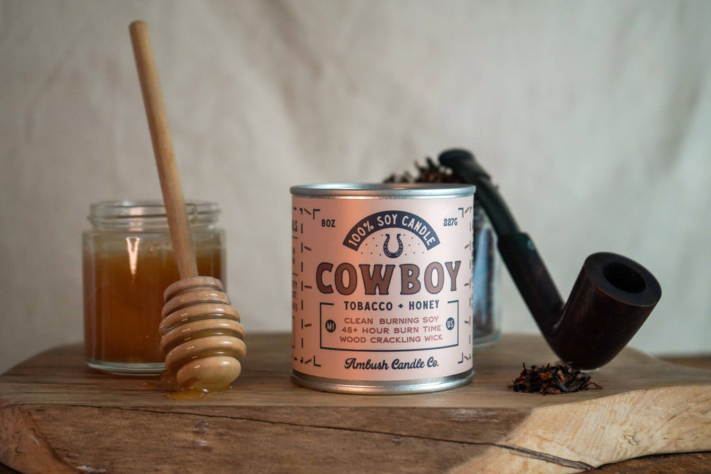 Cowboy "First Edition" | Tobacco + Honey 8oz Soy Candle