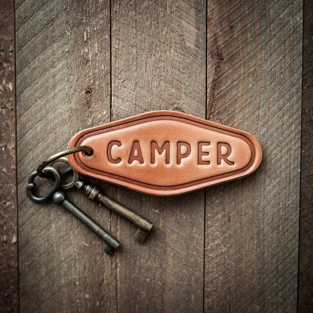 Camper Leather Keychain Motel Style