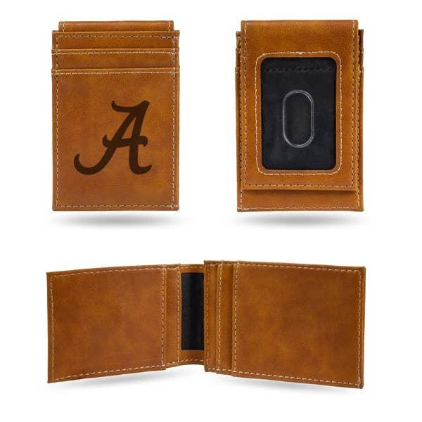 NCAA Alabama Laser Engraved Front Pocket Wallet