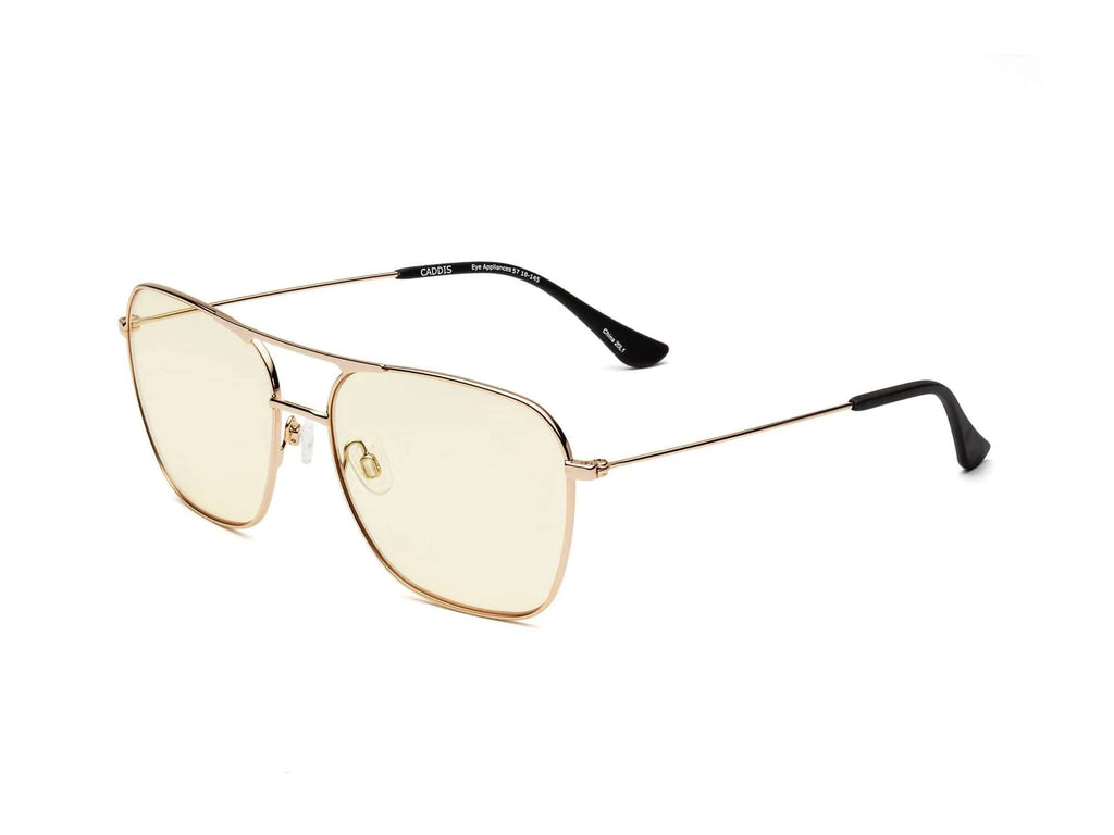 Caddis Hooper Reading Glasses Polished Gold Yellow
