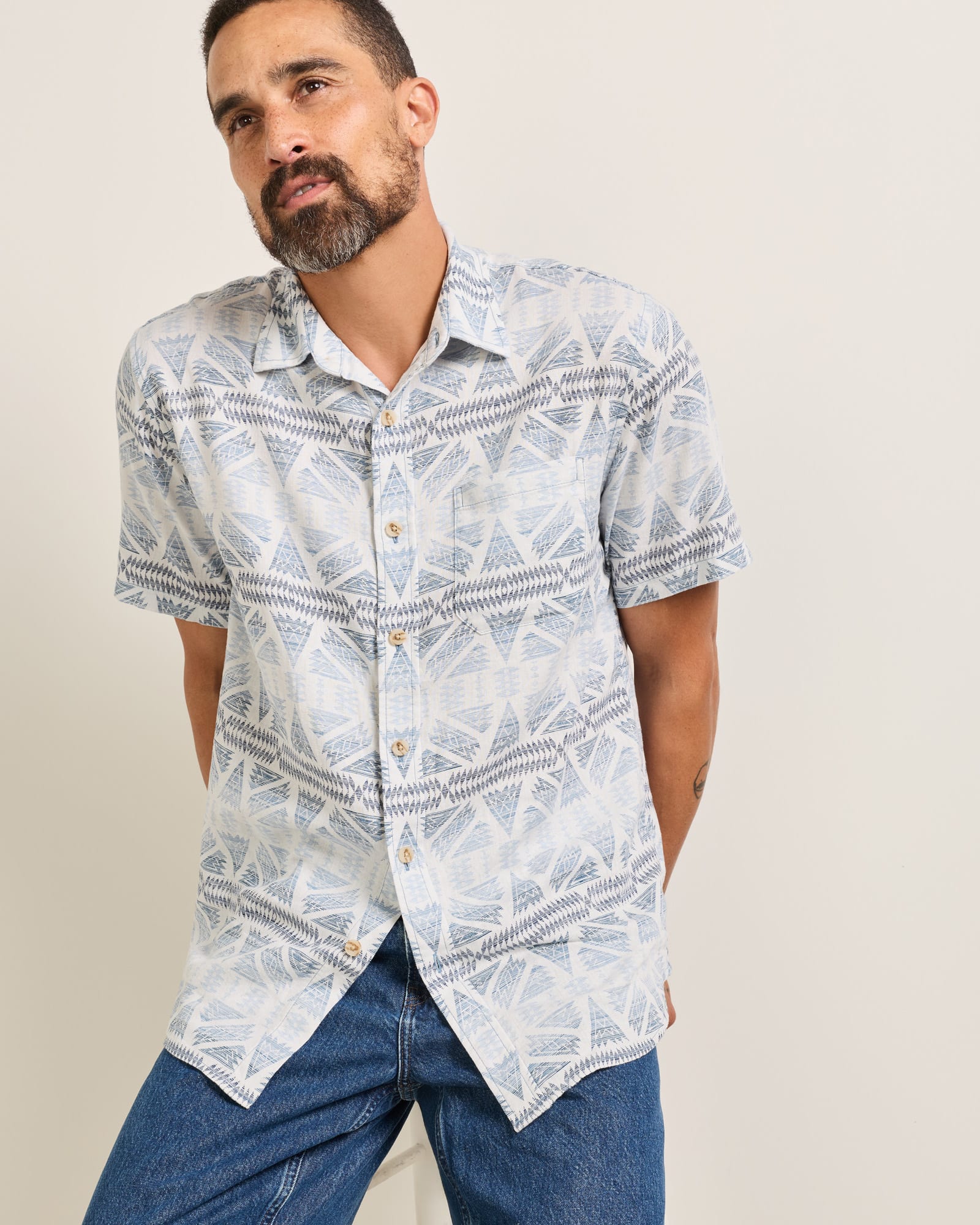 Dawson Linen Shirt - Ponderosa Grey/Blue