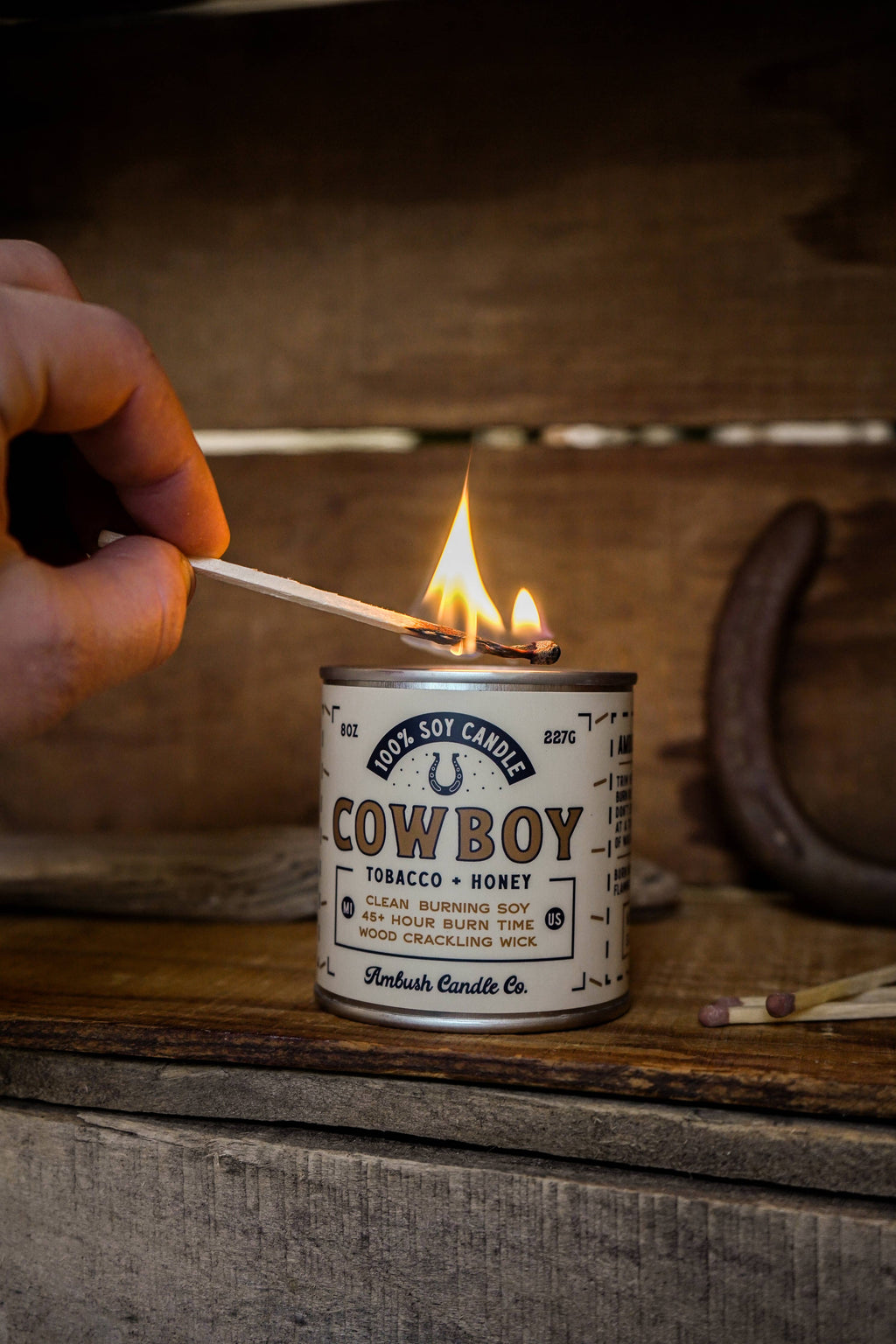 Cowboy "First Edition" | Tobacco + Honey 8oz Soy Candle