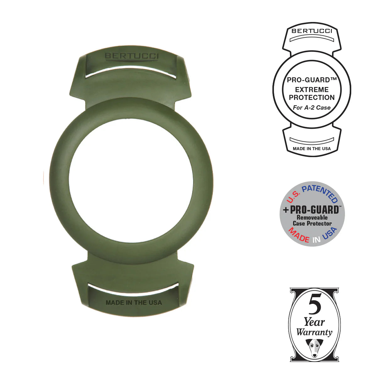 BERTUCCI A-2S CONSTRUCTION KING™ - BLACK DIAL, FOLIAGE TRIDURA™ BAND + FOLIAGE PRO-GUARD™