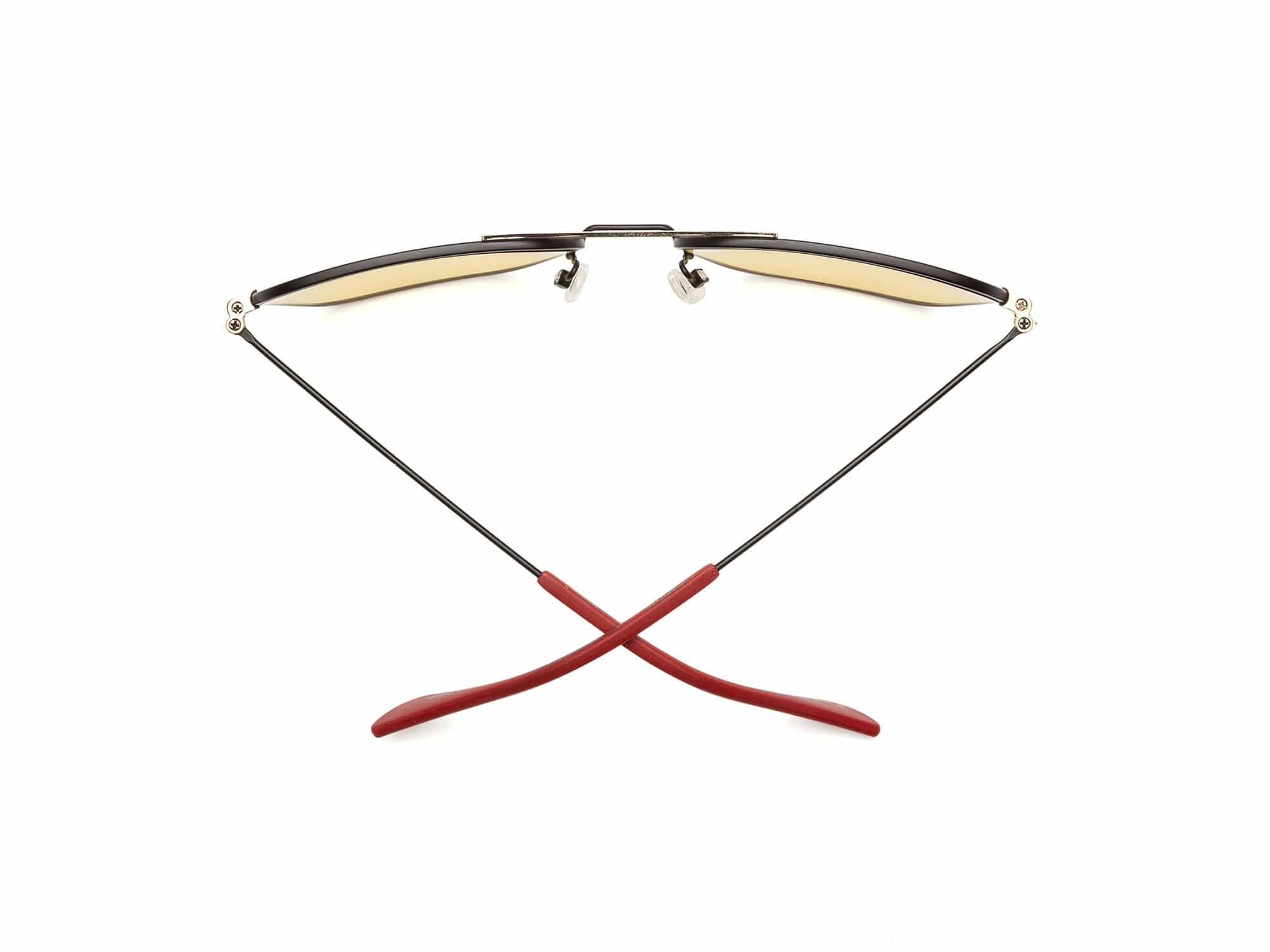 Caddis Hooper Reading Glasses Matte Black/Matte Gold - Amber Lens Color