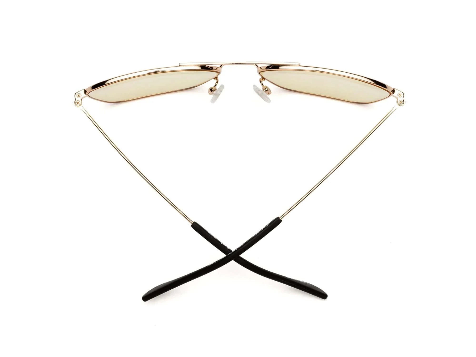 Caddis Hooper Reading Glasses Polished Gold Yellow