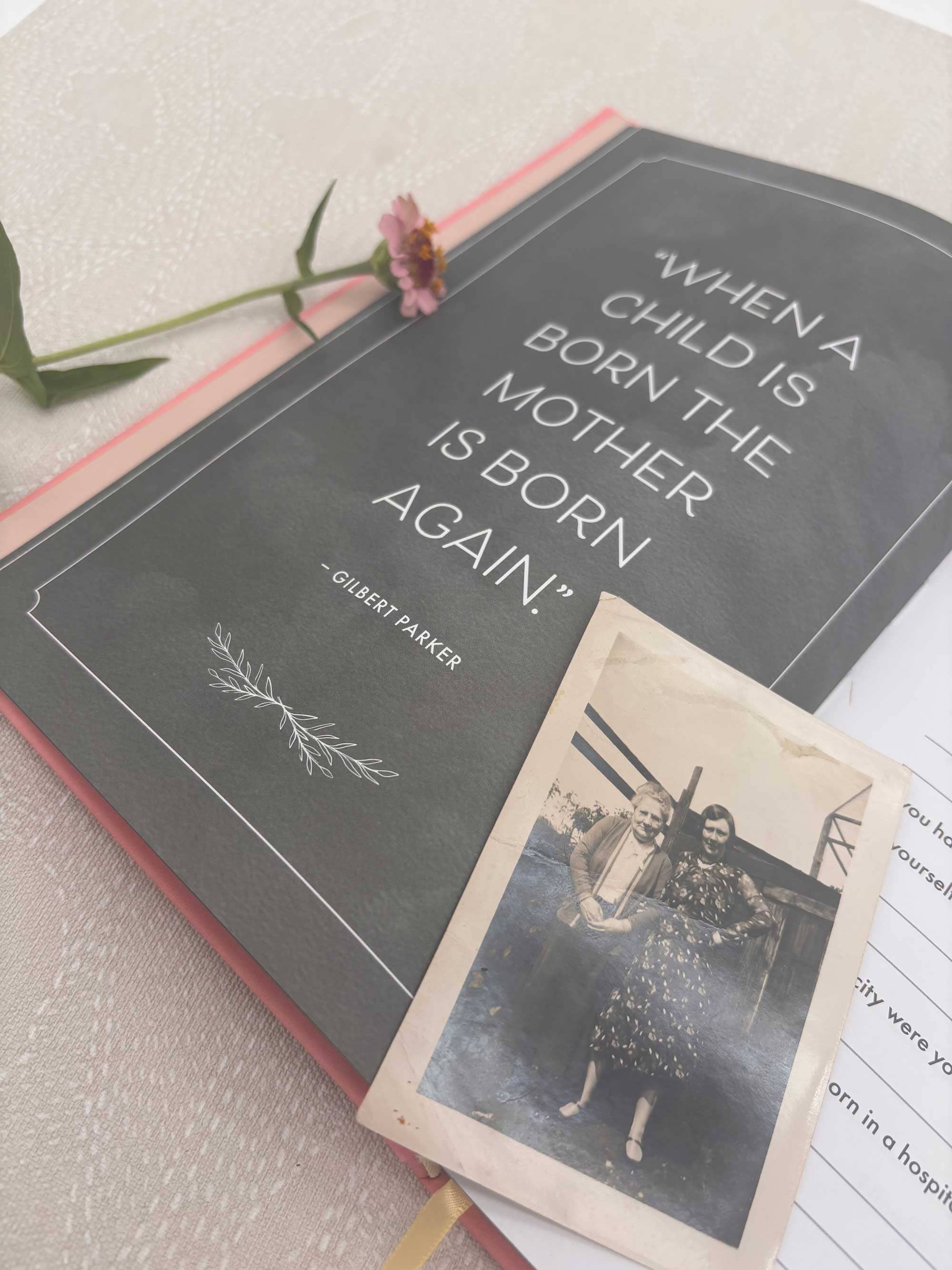 Mom, I Want to Hear Your Story Heirloom Rose Leather Cover Version