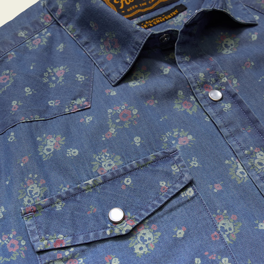H Bar B Snapshirt : Bouquets - Washed Indigo