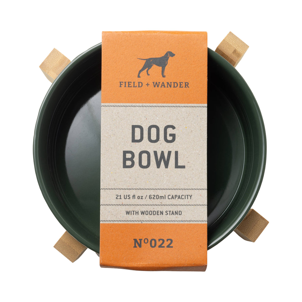 Cermic Bowl with Wooden Stand - Green, Bon Appetite