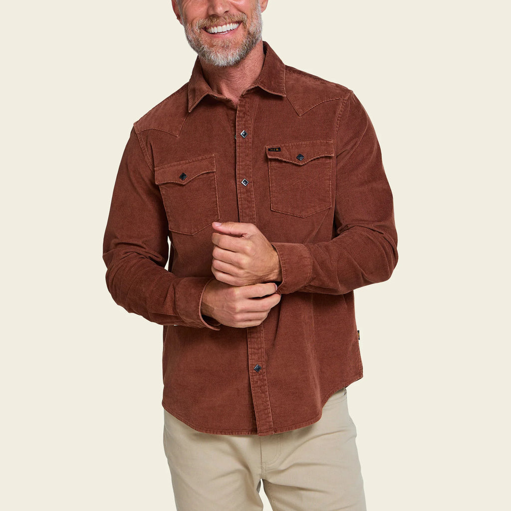 Banning Corduroy Snapshirt - Mink Brown