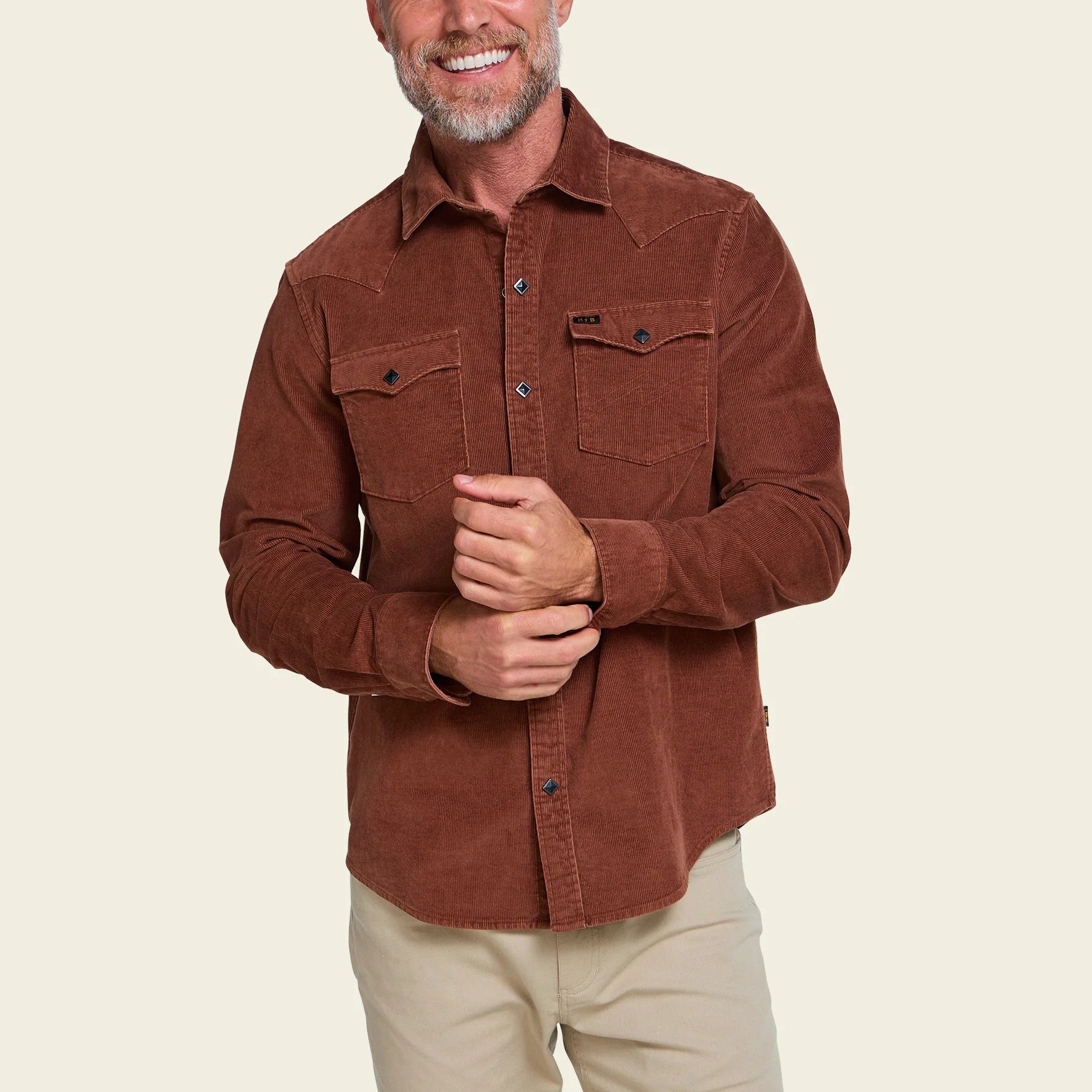 Banning Corduroy Snapshirt - Mink Brown