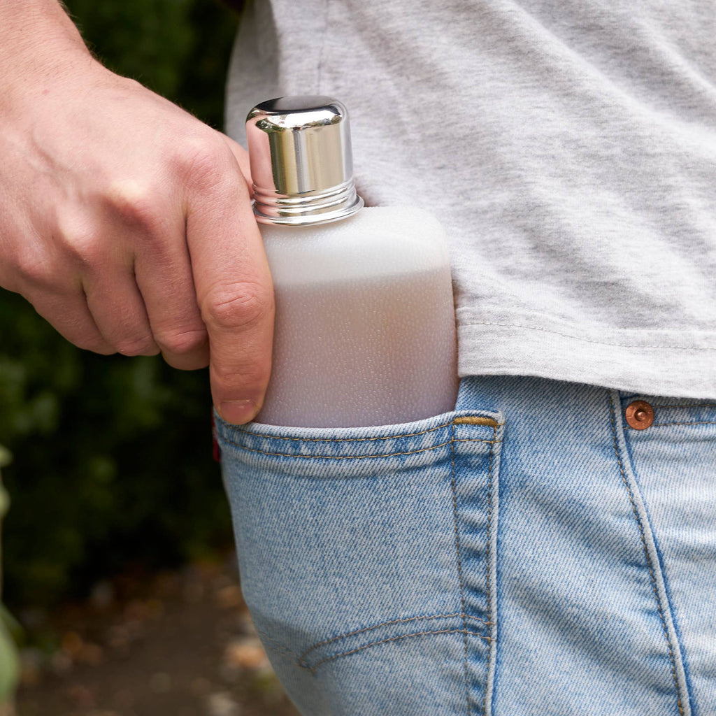 Rogue Plastic Flask w Shot Glass Lid ASST COLORS and SIZES
