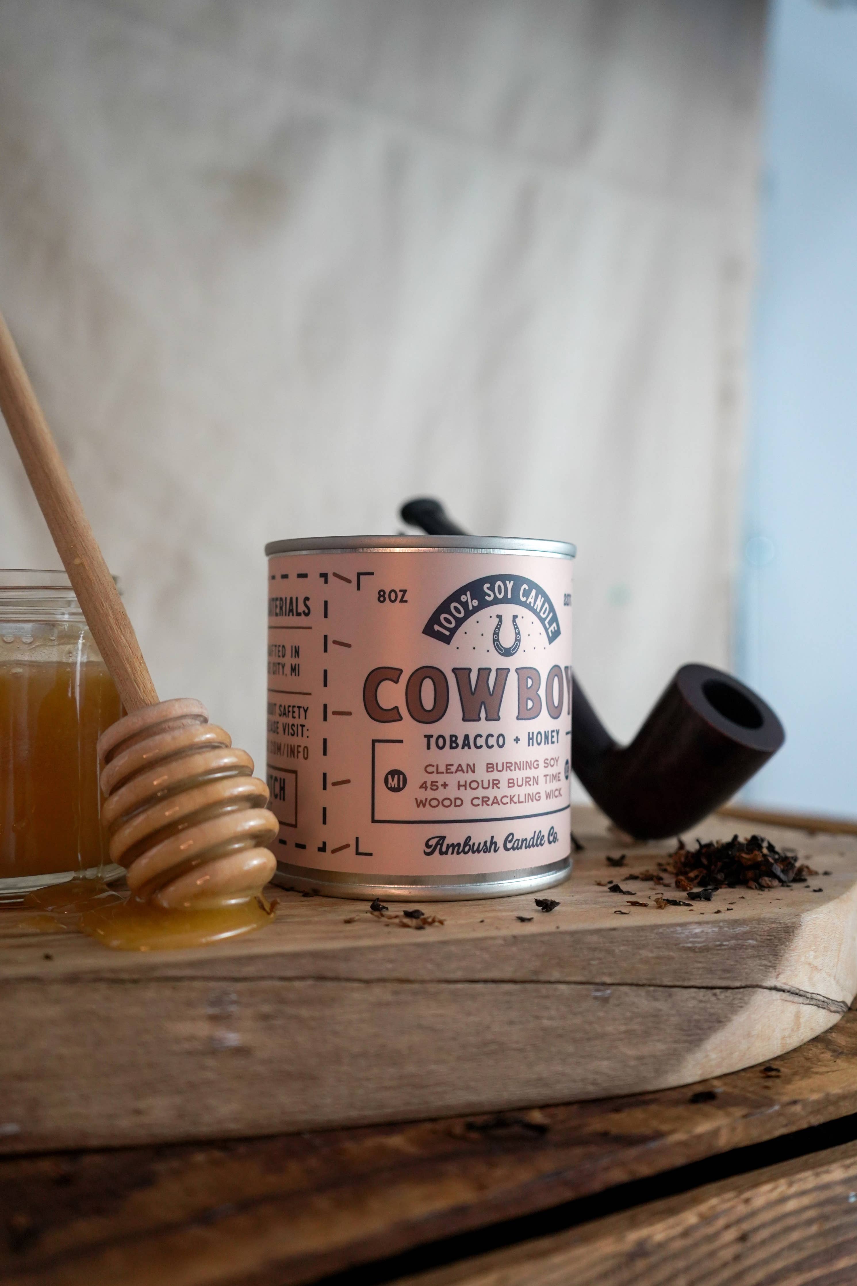 Cowboy "First Edition" | Tobacco + Honey 8oz Soy Candle