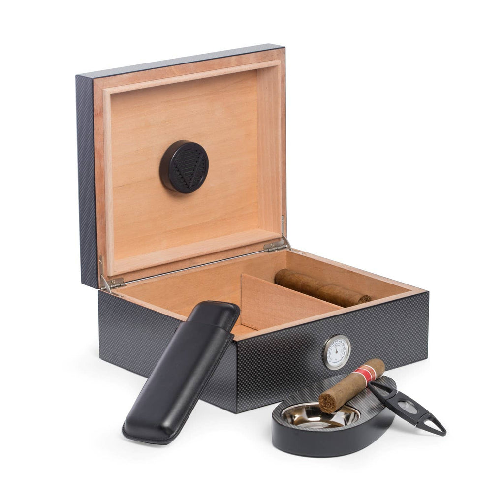 "Carbon Fiber" Humidor Set