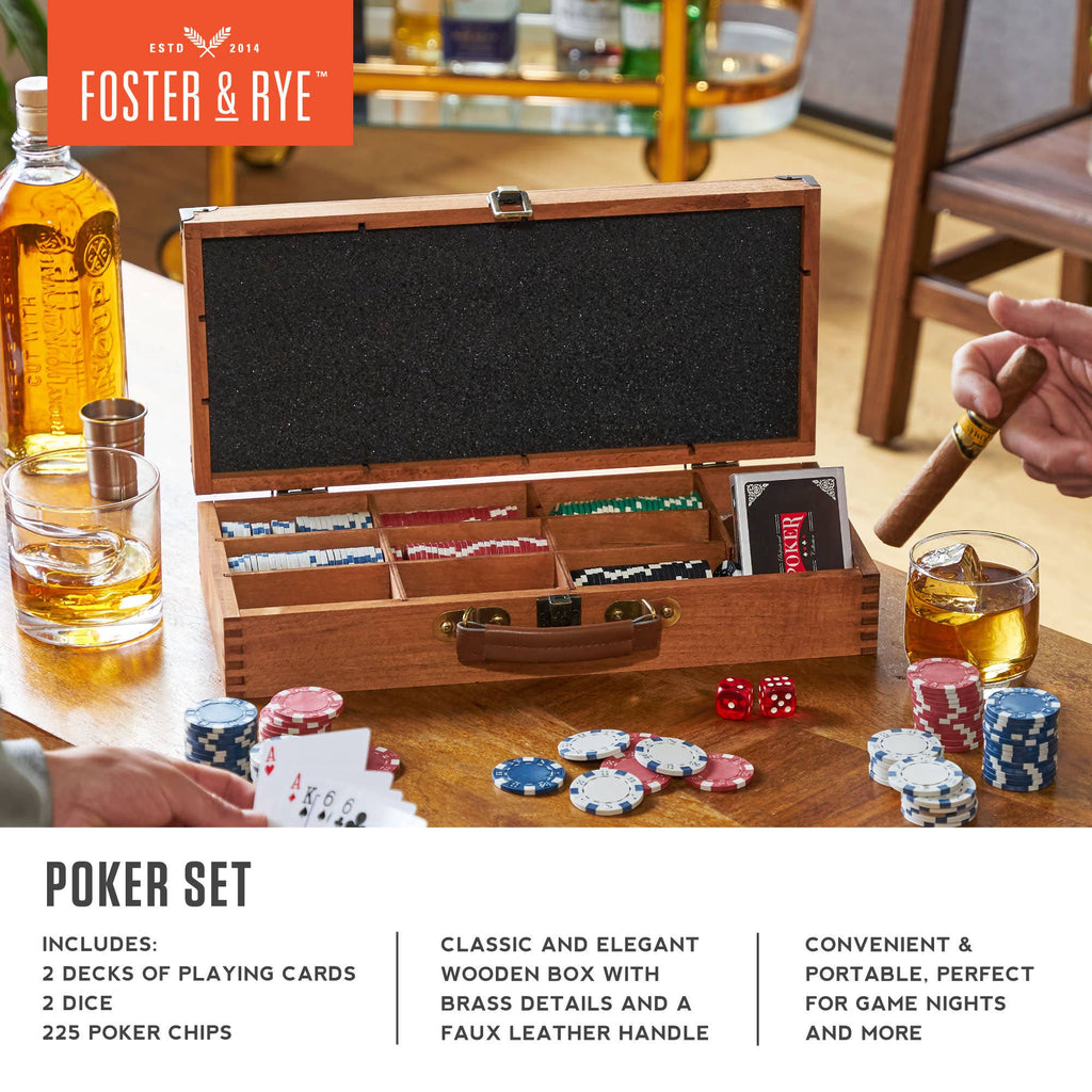 Classic Poker Set with Wooden Box