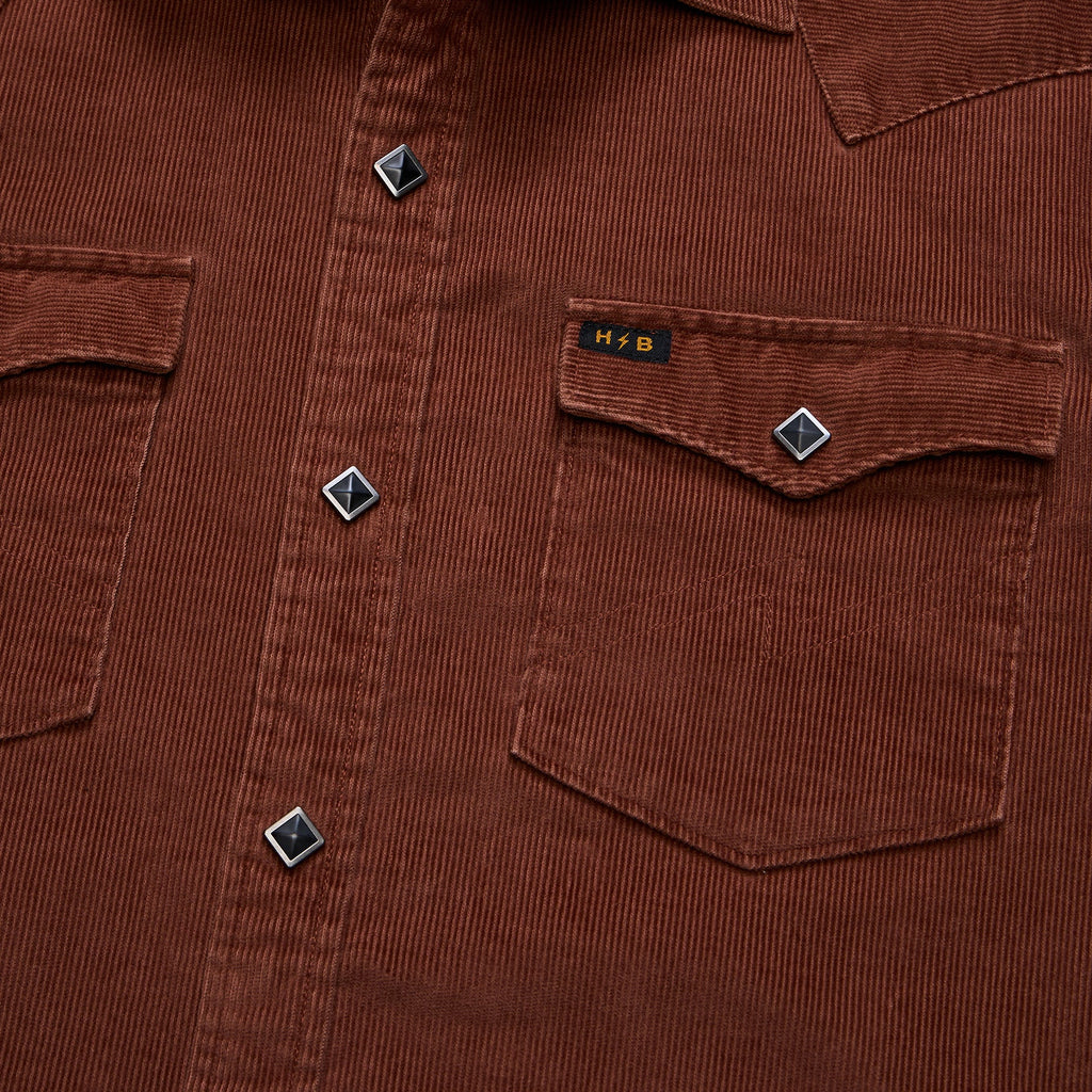 Banning Corduroy Snapshirt - Mink Brown