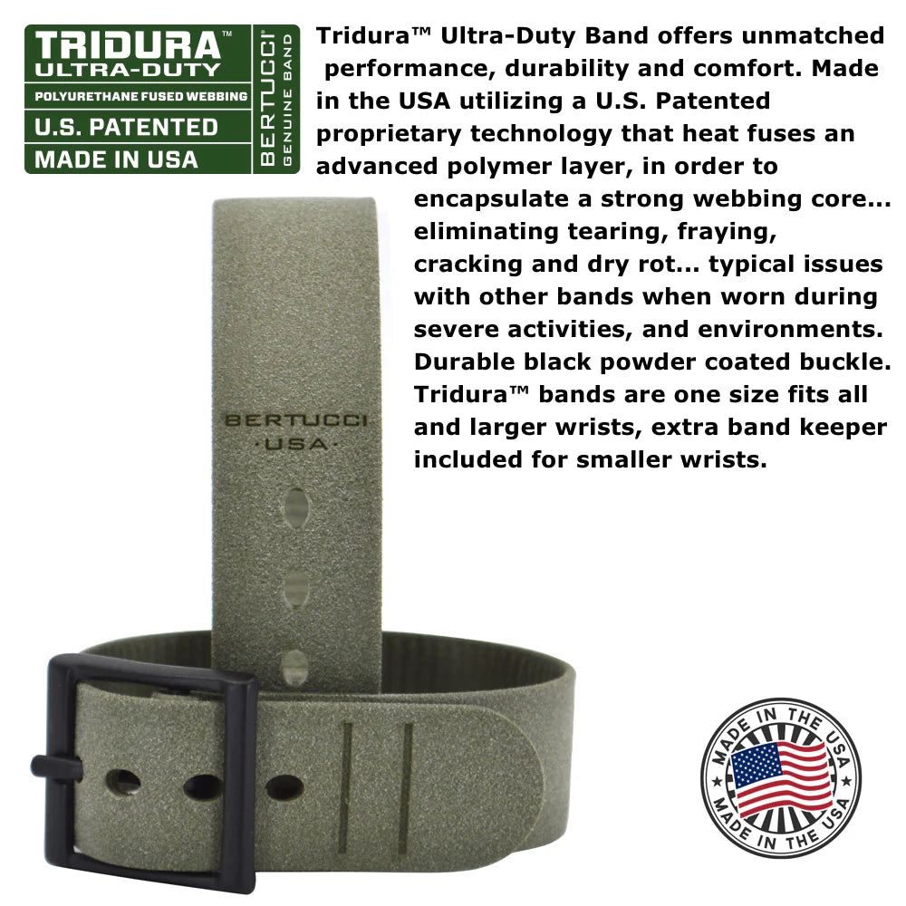 BERTUCCI A-2S CONSTRUCTION KING™ - BLACK DIAL, FOLIAGE TRIDURA™ BAND + FOLIAGE PRO-GUARD™