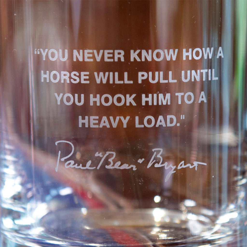 Bear Bryant Quote Glass (Horse)
