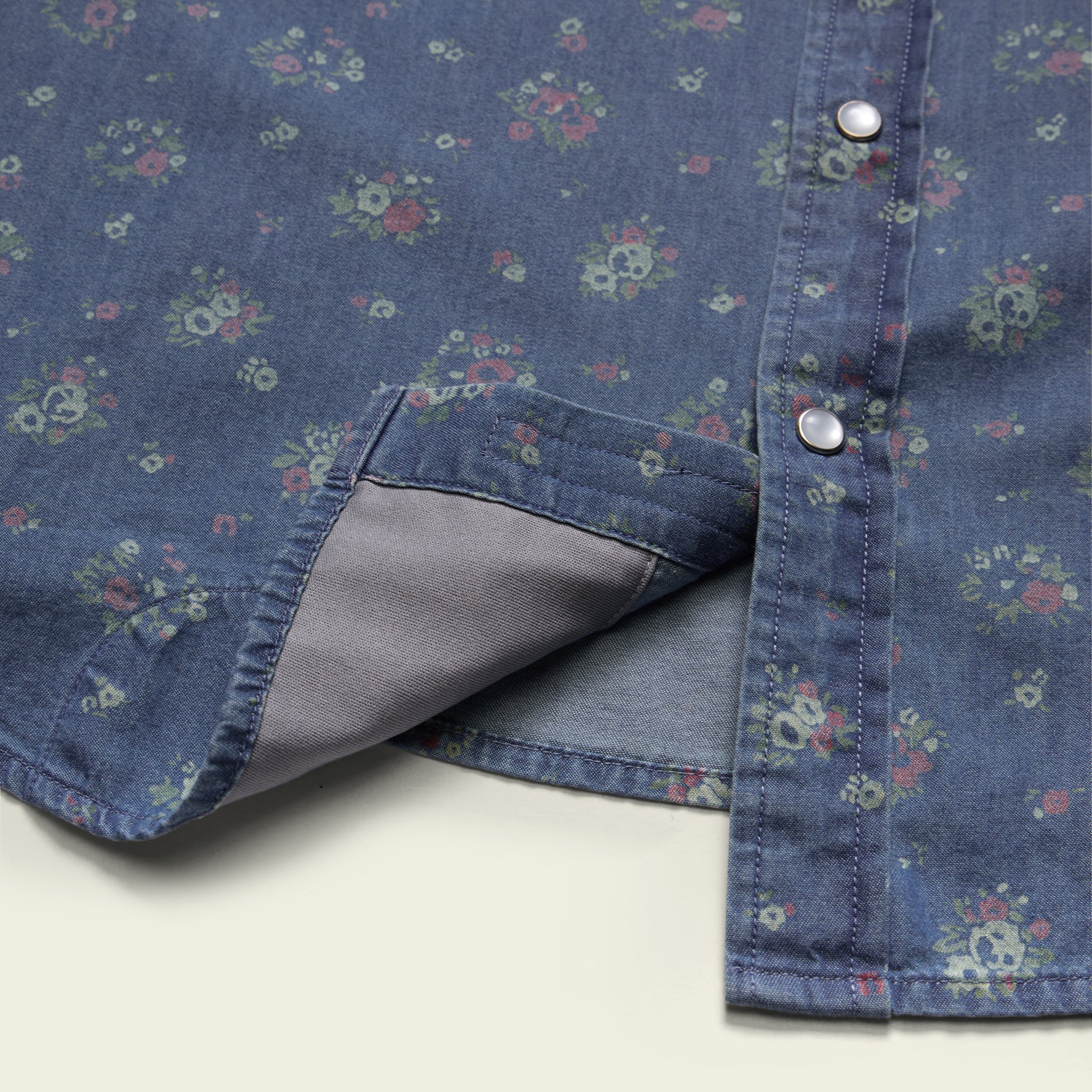 H Bar B Snapshirt : Bouquets - Washed Indigo