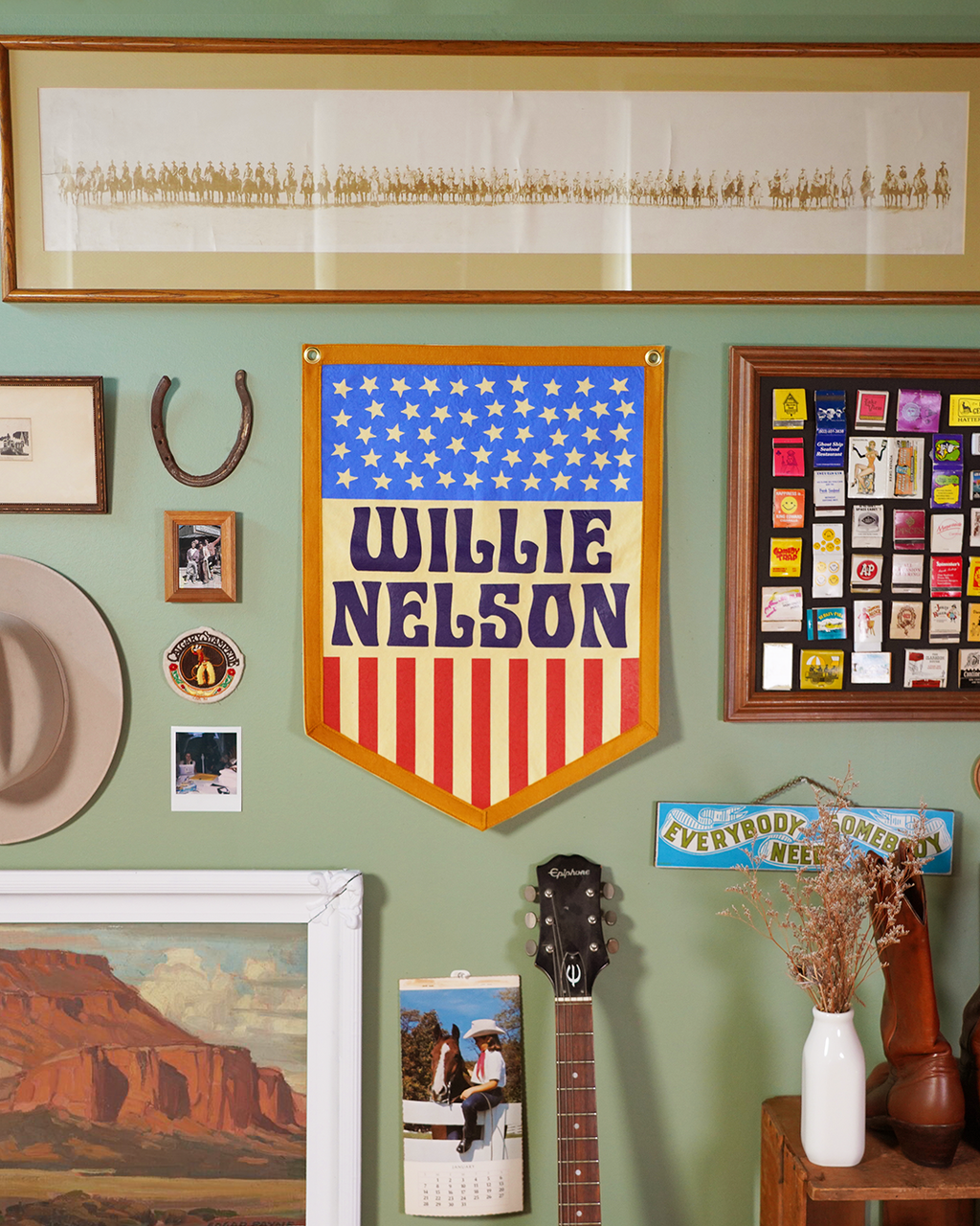 Stars and Stripes Willie Nelson Camp Flag • Willie Nelson x Oxford Pennant