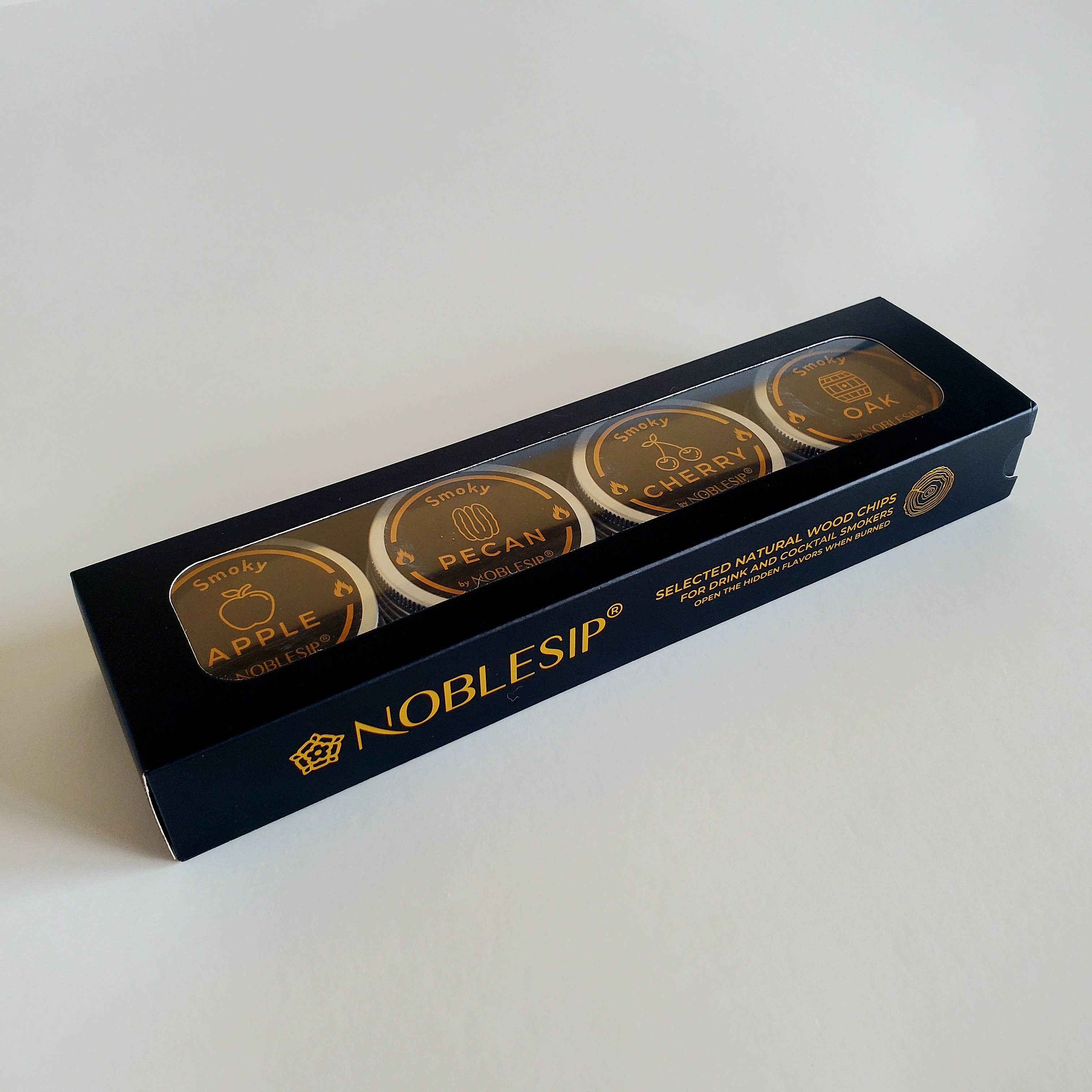 Wood Chips for Cocktail and Food Smokers, Bar gift case 4pcs