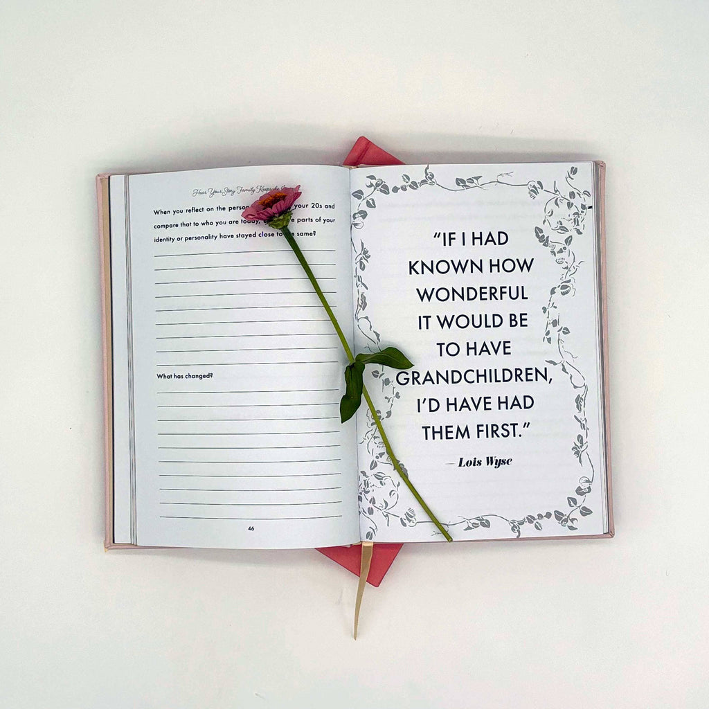 Mom, I Want to Hear Your Story Heirloom Rose Leather Cover Version