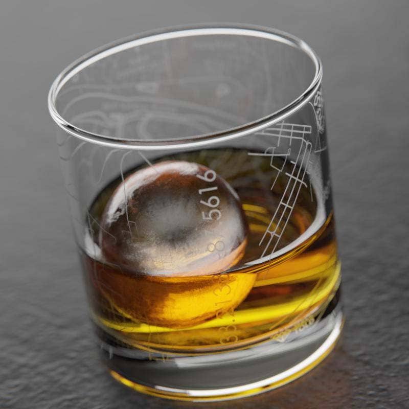 Tuscaloosa AL Map Rocks Whiskey Glass