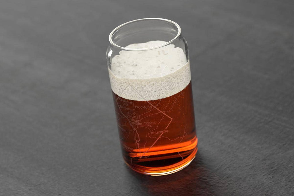 State Maps - Etched Glass Beer / Soda Can Tumbler - 16 oz