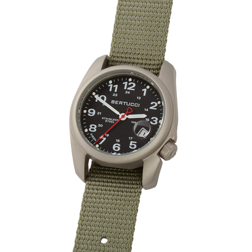 BERTUCCI A-1S SUPER FIELD™ - BLACK DIAL W/ DEFENDER DRAB NYLON BAND