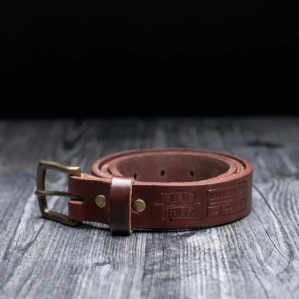 Bridle Leather Men's Casual Belt - Dark Brown