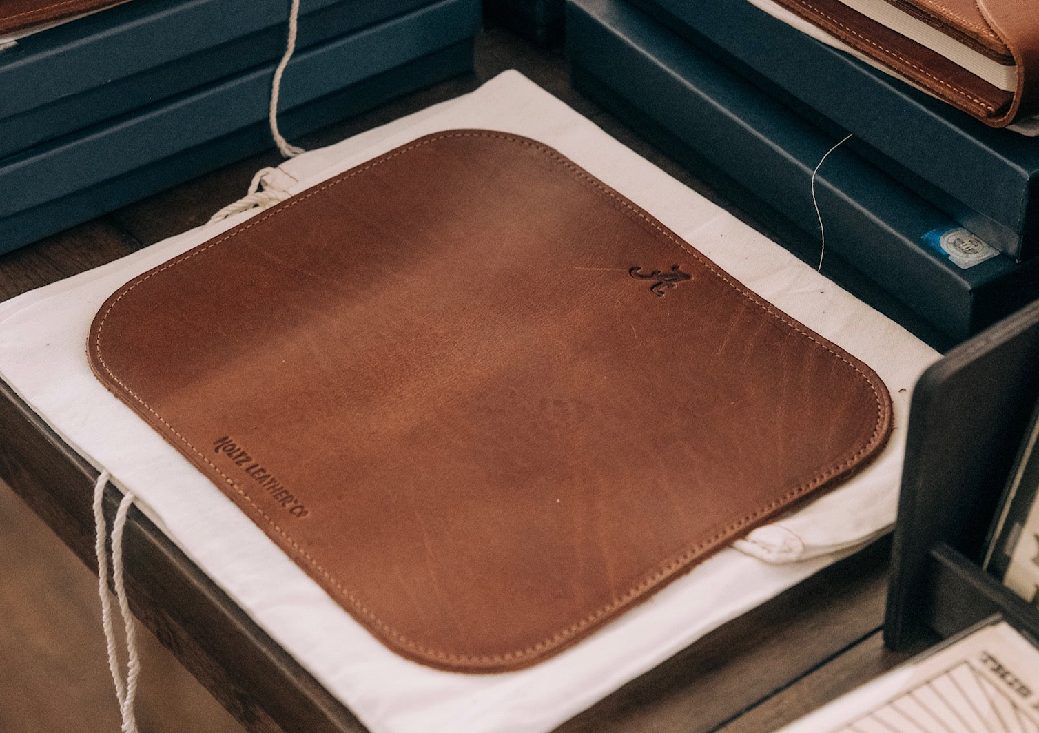 Architect Leather Mouse Pad With Alabama Logo - Brown