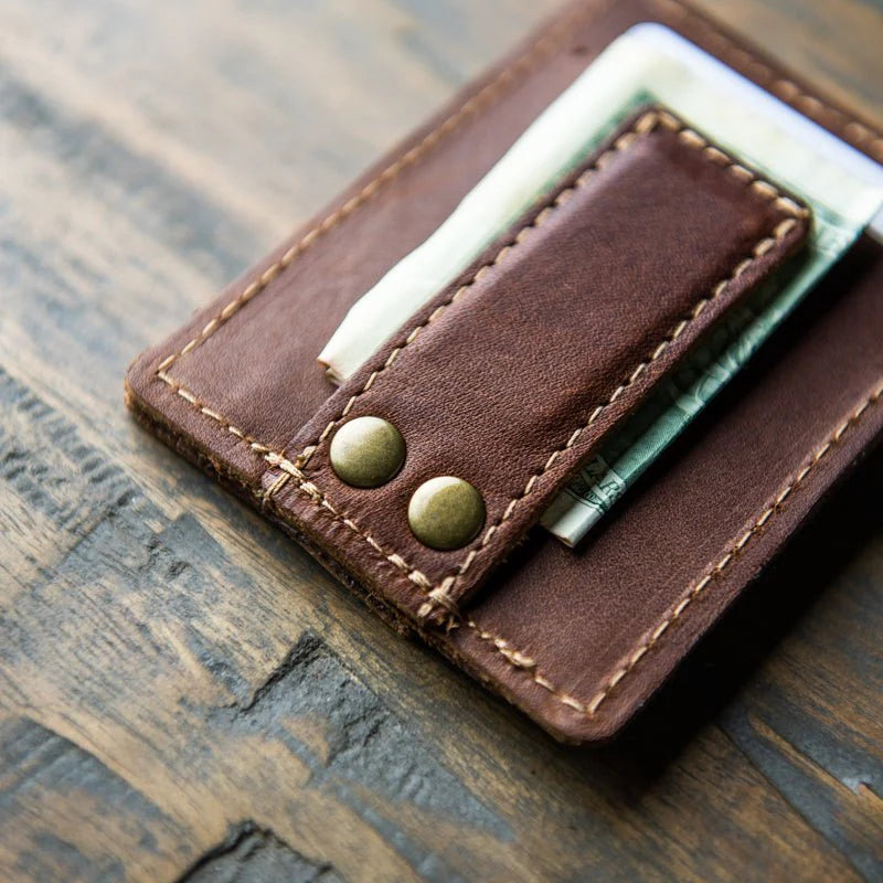 The Levi Fine Leather Magnetic Money Clip Wallet